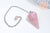 Pendule radiesthésie Quartz rose naturel chaine argent, pendule magnétisme, litotherapie,création bijoux,23cm, l'unité G5347