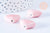 perle porcelaine rose coquillage, perle céramique géométrique pour fabrication bijoux en céramique rose, Lot de 10, 22.5-23.5mm,G3429