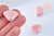 perle porcelaine rose coquillage, perle céramique géométrique pour fabrication bijoux en céramique rose, Lot de 10, 22.5-23.5mm,G3429