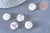 perle porcelaine blanc violet 15mm, perle striées,perle céramique, fabrication bijoux, céramique violette, Lot de 5 G5718