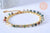 Bracelet perle agate naturelle réglable laiton doré 14k 18cm,création bijoux sans nickel,bracelet doré pierres, l'unité G5803-Gingerlily Perles