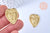 Pendentif coeur oeil laiton brut 29x20mm, fournitures bijoux, breloques laiton brut , pendentif bijoux,sans nickel,l'unité G6527-Gingerlily Perles