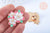 Broche pins Fleurs motif végétal doré émail blanc 30x25mm,broche dorée,creation bijoux,décoration veste,l'unité G6619-Gingerlily Perles