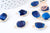 Pendentif connecteur agate bleu à facettes doré 25mm,pendentif agate naturelle,pendentif pierre, l'unité G5708