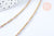 Chaine laiton doré 18k fantaisie résine rose, création bijoux,chaine fantaisie dore,chaine complète,2mm,40cm, l'unité G3488