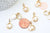 Pendentif médaille ronde lune laiton doré nacre mobile 13.5mm, pendentif nacre  laiton doré pour création bijoux,médaille or, l'unité G5682