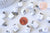 Pendentif howlite naturelle roulée acier platine, pendentif pierre acier inoxydable, bijou pendentif pierre naturelle,15-35mm,l'unité G6276