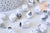 Pendentif howlite naturelle roulée acier platine, pendentif pierre acier inoxydable, bijou pendentif pierre naturelle,15-35mm,l'unité G6276