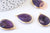 Pendentif goutte améthyste violette 19-20mm, support doré, création bijoux pierre naturelle, pierre naturelle, l'unité G5626