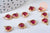 Pendentif triangle cristal de bohème rouge rubis facetté laiton doré 11mm,une breloque idéale pour vos bijoux DIY, l'unité,G6116