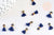 Pompon bleu foncé polyestère support doré,décoration pompon, pompon boucles,fabrication bijoux bohème,10-15mm,les 10 G5562