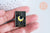 Broche pins carte tarot La lune mystique émail noir doré émail 30.5mm,broche dorée,décoration veste,l'unité G6718-Gingerlily Perles