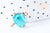 Pendentif connecteur rectangle doré cristal bleu transparent facettes 17.5mm,pendentif cristal création bijoux,l'unité G6723