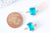 Pendentif connecteur rectangle doré cristal bleu transparent facettes 17.5mm,pendentif cristal création bijoux,l'unité G6723