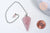 Pendule radiesthésie Quartz rose naturel chaine argent, pendule magnétisme, litotherapie,création bijoux,23cm, l'unité G5347
