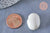 perle porcelaine blanche ovale irisé, fournitures créatives, perle céramique, fabrication bijoux, céramique blanche, Lot de 10, 23.5mm,G3313