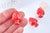 perle porcelaine rouge pomme de pin,perle céramique, fabrication bijoux, céramique blanche, Lot de 10,19mm