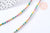 Bracelet ou collier acier doré 14k résine multicolore,chaine doree, bracelet chaîne fine,création bijou,2-3mm,19cm, l'unité G3774