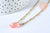 Chaine fine dorée pendentif pierre,idée cadeau,chaine acier inoxydable collier, création bijoux,1.5 mm,38.5cm, l'unité G5900
