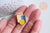 Broche pins verre tableau moderne émail bleu jaune doré émail 24.5mm,broche dorée,décoration veste,l'unité G6717-Gingerlily Perles