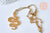 Collier acier doré 14k serpent,chaine fantaisie acier inoxydable,chaine collier sans nickel,collier serpent ,acier doré,45cm G5679-Gingerlily Perles