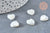 Perles coeur nacre blanche 10mm, création de bijoux en matière naturelle, le fil de 40cm G6831