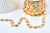Chaine fleurs laiton doré 18 carats 13.5mm émail multicolore ,chaine dorée pour création bijoux, 1 metre, G6786