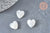 Perles coeur nacre blanche 10mm, création de bijoux en matière naturelle, le fil de 40cm G6831