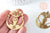 Pendentif acier doré 18K fleur de lotus 43mm,acier inoxydable doré, pendentif sans nickel,création bijoux, l'unité G6343