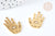 Pendentif main mystique acier 201 doré 30mm, fournitures création bijoux,l'unité G7380-Gingerlily Perles