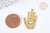 Pendentif main mystique acier 201 doré 30mm, fournitures création bijoux,l'unité G7380-Gingerlily Perles
