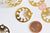 Pendentif rond lune et soleil acier doré 30mm, breloque doré, acier inoxydable doré, pendentif sans nickel, création bijoux, l'unité G6165